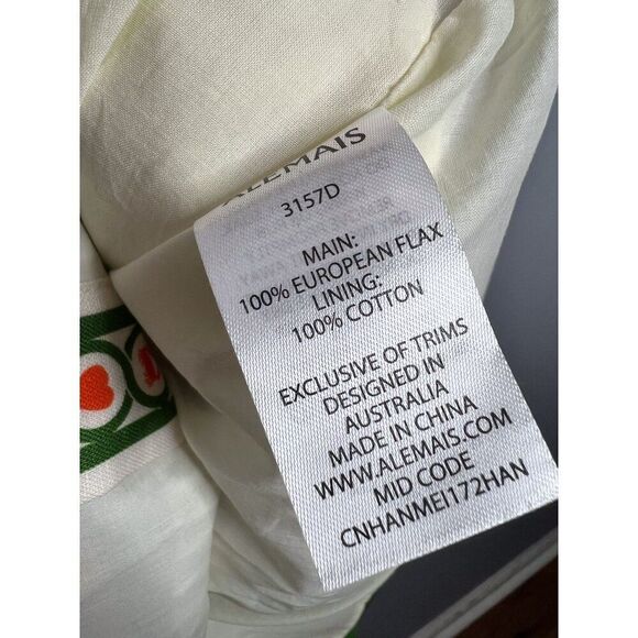 NWT ALÉMAIS Paradiso Linen Mini‎ Dress Size 2 - Picture 7 of 9